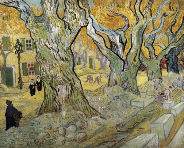 VINCENT VAN GOGH - THE ROAD MENDERS: Vincent Van Gogh - The Road Menders - 40 X 32 3/8 In. - This Giclée Print Is Gallery Stretched And Ready To Hang Or Lean Against A Wall, Or Display On An Easel. - A Giclée Print Is The Highest Quali