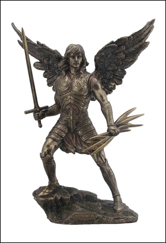 ARCHANGEL - BRONZE: Archangel - St. Remiel - Material - Cold Cast Bronze - Size - 13 1/4
