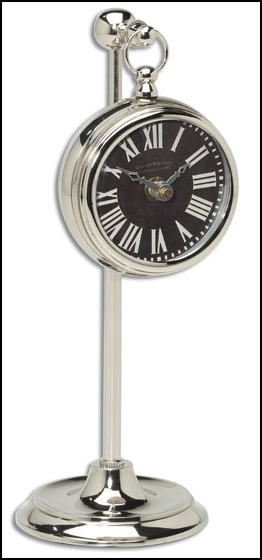 POCKET WATCH NICKEL MARCHANT BLACK: Pocket Watch Nickel Marchant Black - Material: Brass, Aluminum - Overall Depth: 4 Inches - Overall Width: 4 Inches - Overall Height: 12 Inches - Weight: 2 Lbs. - Description: Nickel Plated Brass Pocke