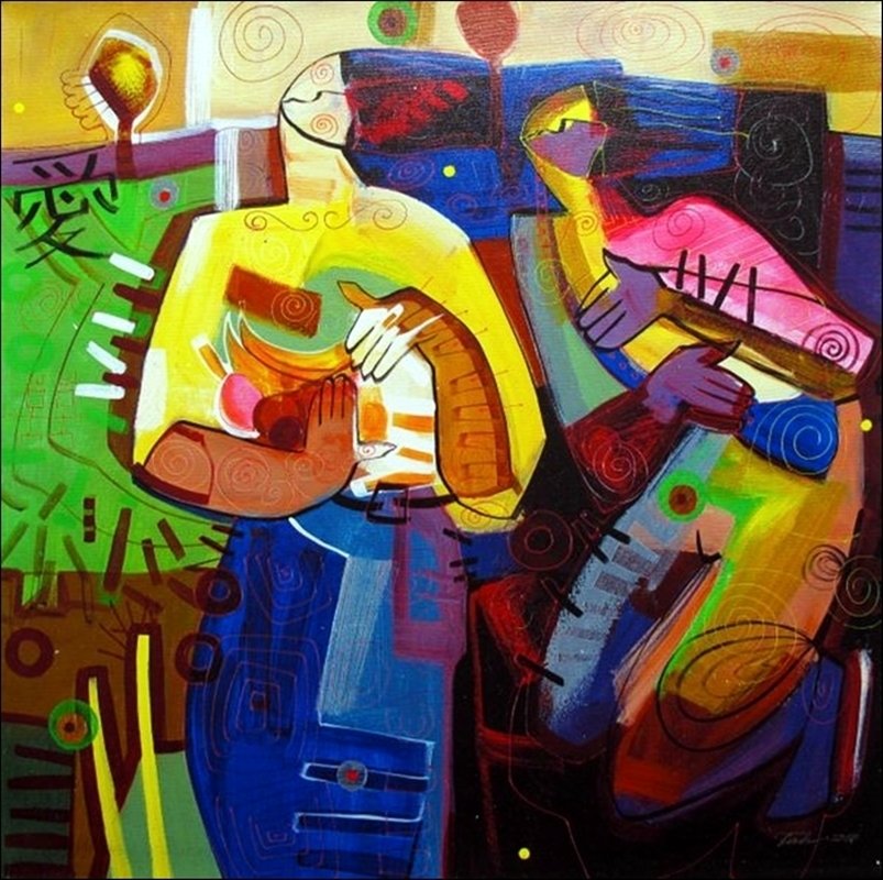 TADEO ZAVALETA PARADISE HAND SIGNED LIMITED ED. GICLEE: This Is A Limited Edition Original Hand Signed Giclee On Canvas By Tadeo Zavaleto Titled "paradise". This Giclee Is Hand Signed By Tadeo Zavaleta. Canvas Image Size Is 18" X 18". This Subject Is Numbe