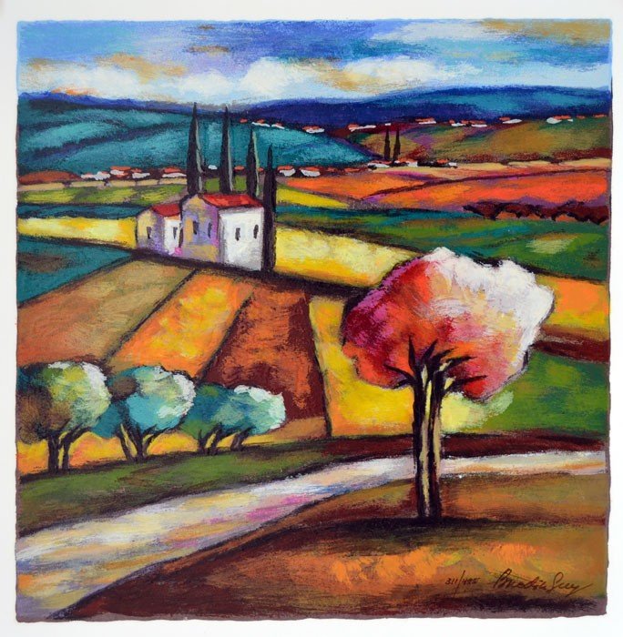 BRODINKSY, SLAVA - SEASON OF HARVEST: Artist: Brodinksy, Slava. Title: Season of Harvest. Medium: Serigraph on Paper. Image Size: 12.25" x 12.25". Paper Size: 13.5" x 13.25". Limited Edition Size: 495. __________Artist Biography: Slava Br