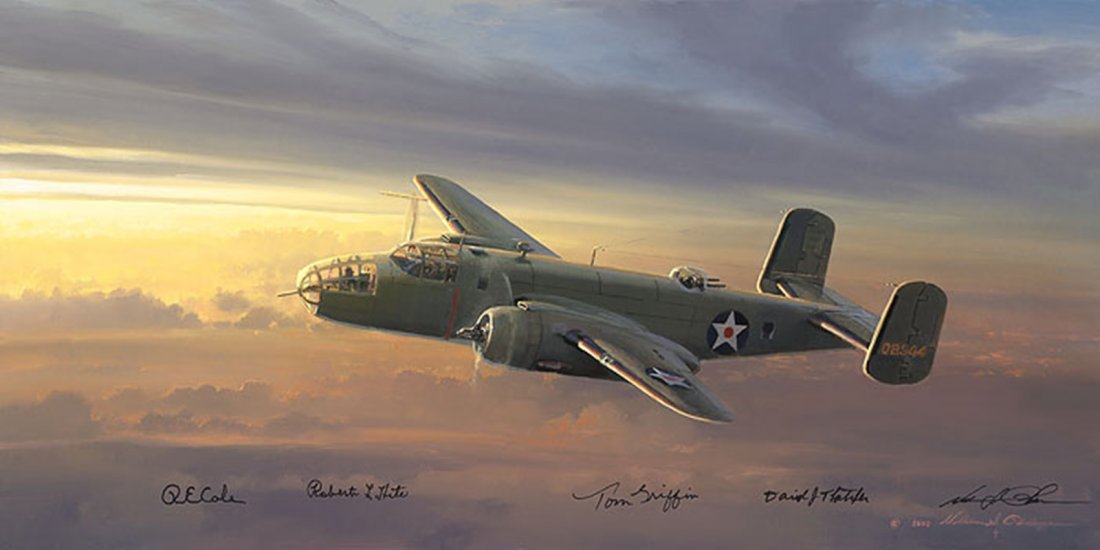 FUEL STATE CRITICAL - OUTCOME IN DOUBT - WILLIAM S.: Fuel State Critical - Outcome In Doubt - William S. Phillips - Hand Signed - Limited Edition Canvas - Image Size: 24"w X 12"h. Edition Size:100 - The Raider’s carrier task force (TF-16) was spotted 