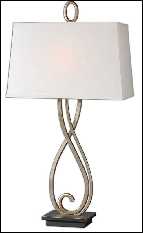 FERNDALE SCROLL METAL LAMP: Ferndale Scroll Metal Lamp - Voltage: 110 - Material: METAL - Overall Depth: 9 Inches - Overall Width: 18 Inches - Overall Height: 33 Inches - Weight: 10 Lbs. - Description: The Scroll Metal Base Is F