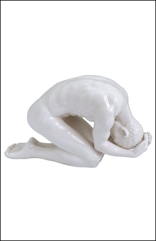 NUDE MALE: Nude Male - 30072 (glazed) - Material - Fine Porcelain - Size - (l) 8 3/4