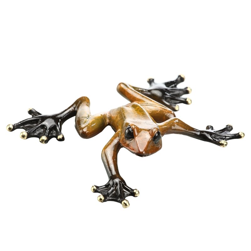 RAINFOREST FROG: Rainforest Frog - Weight: 0.6 Lbs - Size: 1.5"H 5"W 5"D - Material: BRASS