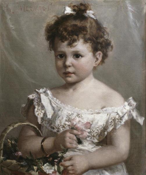 PAUL MERWART - HELENE LOEB LYON AS A YOUNG GIRL: Paul Merwart - Helene Loeb Lyon As A Young Girl - 25 1/8 X 30 In. - This Giclée Print Is Gallery Stretched And Ready To Hang Or Lean Against A Wall, Or Display On An Easel. - A Giclée Print Is The H