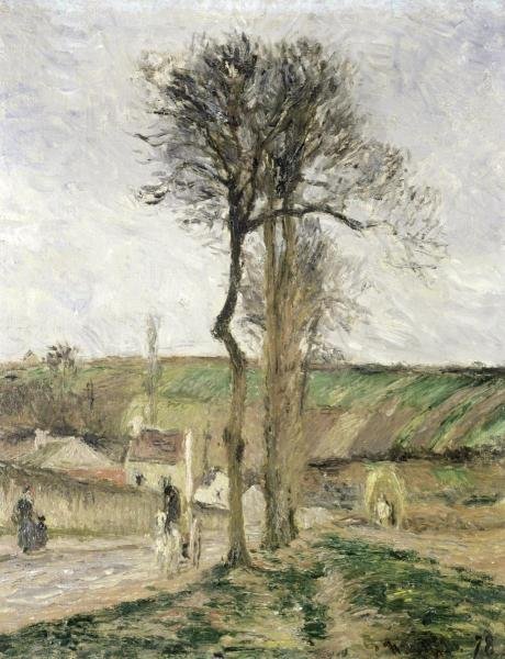 CAMILLE PISSARRO - ROUTE D'ENNERY A L'HERMITAGE,: Camille Pissarro - Route D'ennery A L'hermitage, Environs De Pontoise - 23 X 30 In. - This Giclée Print Is Gallery Stretched And Ready To Hang Or Lean Against A Wall, Or Display On An Easel. - A Gicl