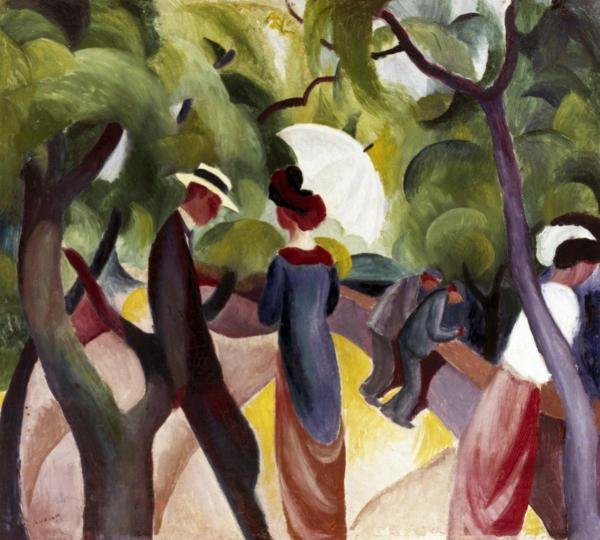 AUGUST MACKE - PROMENADE: August Macke - Promenade - 30 X 27 In. - This Giclée Print Is Gallery Stretched And Ready To Hang Or Lean Against A Wall, Or Display On An Easel. - A Giclée Print Is The Highest Quality Print Availa
