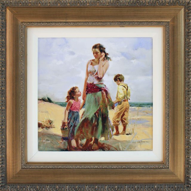 PINO - GOLDEN AFTERNOON: PINO - GOLDEN AFTERNOON - SIGNED ART LIMITED EDITION ON CANVAS EDITION 500. Size: 19 X 19. COA: YES. Framed: YES.