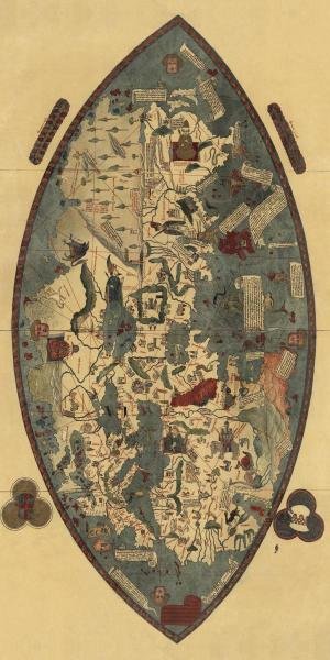 PAOLO DEL POZZO TOSCANELLI - GENOESE WORLD MAP: Paolo Del Pozzo Toscanelli - Genoese World Map - 18 X 36 In. - This Giclée Print Is Gallery Stretched And Ready To Hang Or Lean Against A Wall, Or Display On An Easel. - A Giclée Print Is The Highes