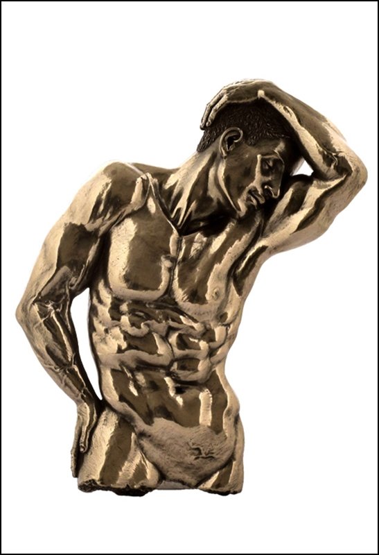 NUDE MALE - BRONZE: Nude Male - Wall Plaque - Material - Cold Cast Bronze - Size - 10 1/4