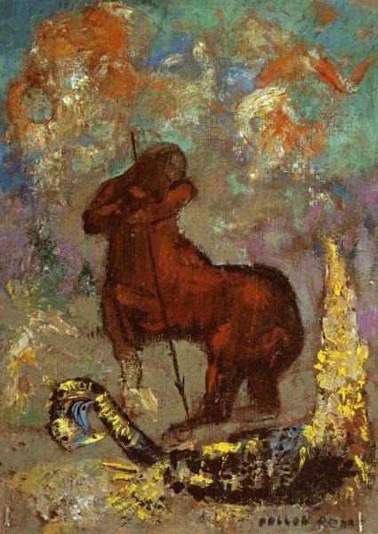 ODILON REDON - CENTAUR AND DRAGON: Odilon Redon - Centaur And Dragon - 21 1/4 X 30 In. - This Giclée Print Is Gallery Stretched And Ready To Hang Or Lean Against A Wall, Or Display On An Easel. - A Giclée Print Is The Highest Quality