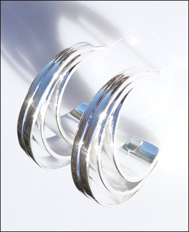 INCA INSPIRED SILVER EARRINGS: Inca Inspired Silver Earrings---length: 1 1/4"-metal: Peruvian Silver - 95% Pure--