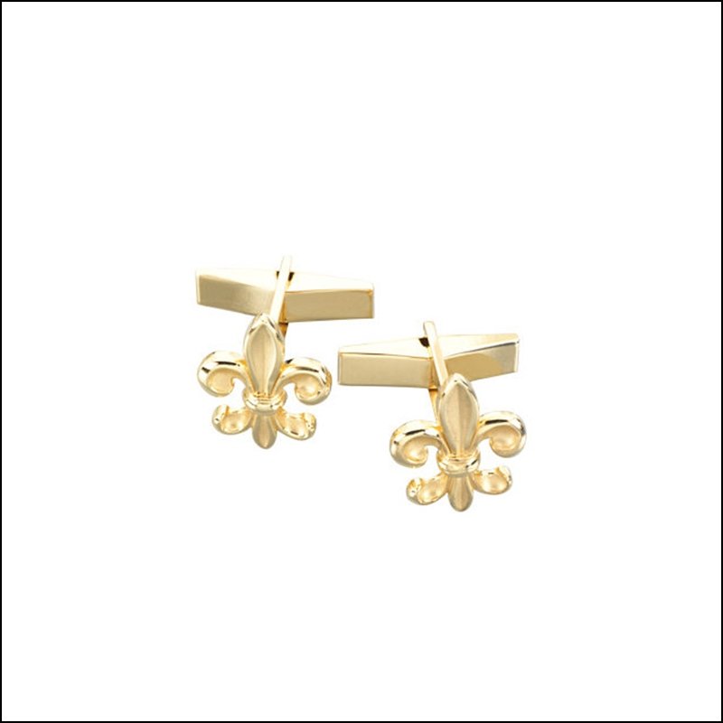 FLEUR-DE-LIS CUFF LINKS: FLEUR-DE-LIS CUFF LINKS - Ster / Pair / P / Fleur De Lis Cuff Links - Weight: 3.702DWT - GramWeight: 5.76