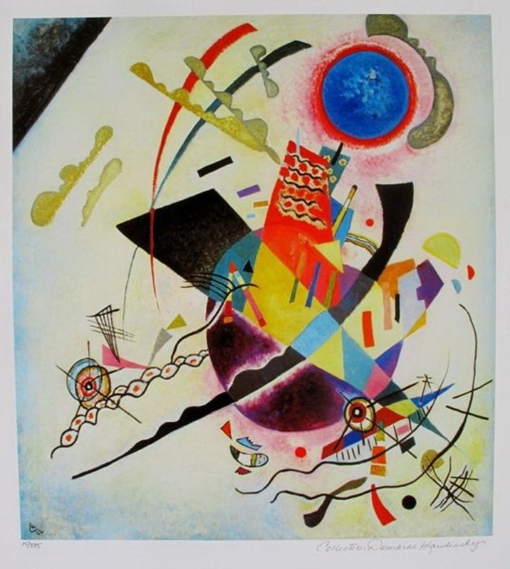 WASSILY KANDINSKY BLUE CIRCLE ESTATE SIGNED LIMITED ED.: This Is A Wassily Kandinsky Giclee Titled "blue Circle". This Piece Is Pencil Signed On The Lower Right As 'collection Domaine Kandinsky' And Has An Embossed Seal Stamped By The Estate Domaine. Pencil