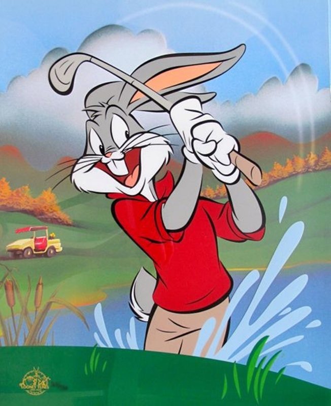 LOONEY TUNES BUGS BUNNY GOLF LARGE SERICEL ANIMATION: This Is A Limited Edition Sericel Of Warner Bros Looney Tunes Titled "blasting Bugs" This Cel Measures 16.5" By 13.5", Comes Unframed, In Excellent Condition. Numbered From An Edition Of 750. This Cel