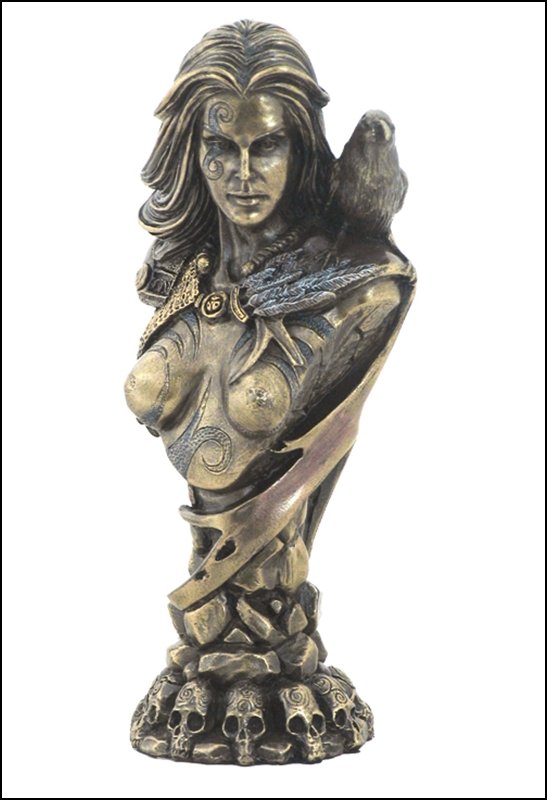CELTIC GODDESS - COLD CAST BRONZE: Celtic Goddess - Morrigan - Bust - Material - Cold Cast Bronze - Size - 6 7/8