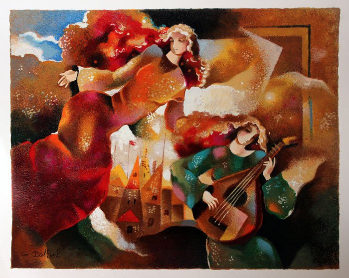 GALINA DATLOOF - TRANQUIL MOMENT: Artist: Galina Datloof. Title: Tranquil Moment. Medium: Serigraph on Paper. Image Size: 16x12.5. Paper Size: . Limited Edition Size: EA50. __________Artist Biography: