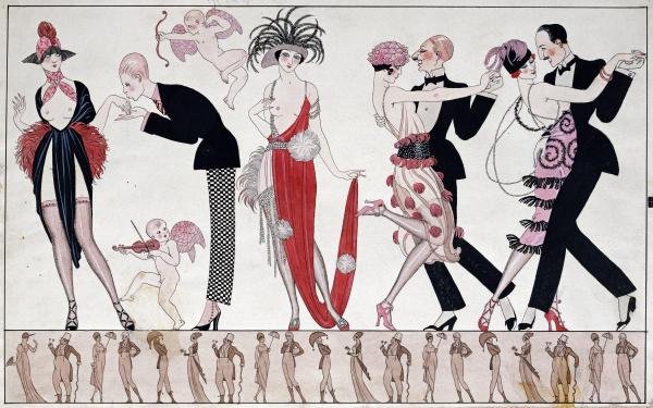 GEORGES BARBIER - THE TANGO: Georges Barbier - The Tango - 44 X 27 1/2 In. - This Giclée Print Is Gallery Stretched And Ready To Hang Or Lean Against A Wall, Or Display On An Easel. - A Giclée Print Is The Highest Quality Print