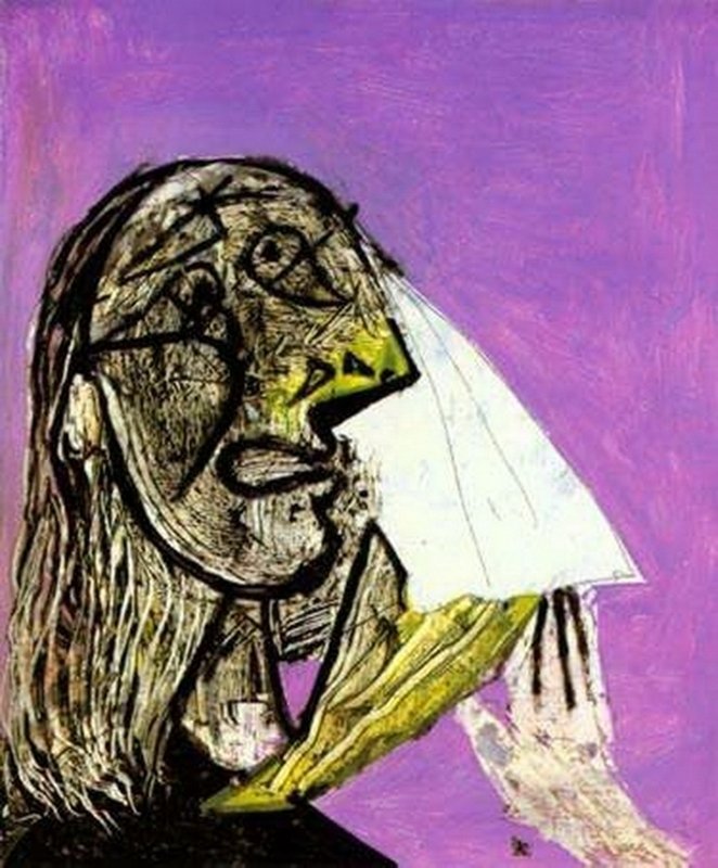 #47 WEEPING WOMAN PICASSO ESTATE SIGNED GICLÉE: This Is A Pablo Picasso Giclée Lithograph Print Titled "weeping Woman." This Artwork Is Magnificent With Brilliant Rich Colors And Visual Sweep. This Is An Authentic Estate Approved Limited Edition G