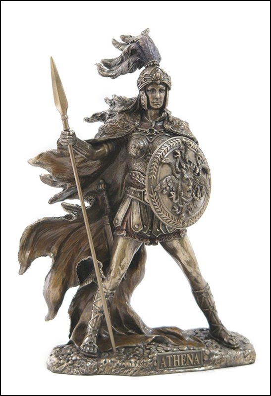 ATHENA - COLD CAST BRONZE: Athena - Goddess Of Wisdom And War - Material - Cold Cast Bronze - Size - 10 1/4