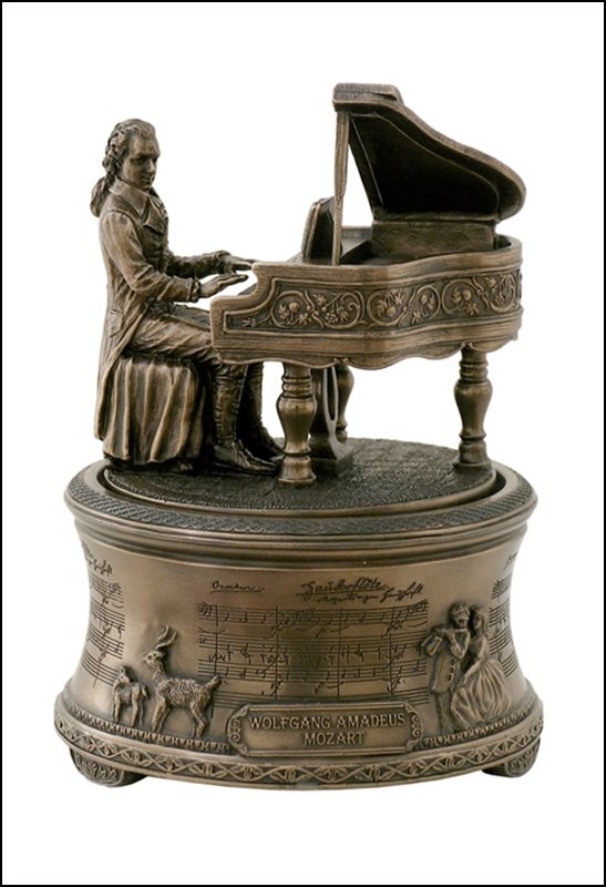 MOZART? ?AUBERFLOTE? - COLD CAST BRONZE: Mozart? ?auberflote? Music Box - Material - Cold Cast Bronze - Size - 5 7/8