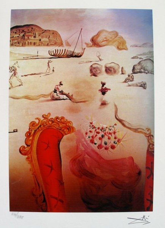 SALVADOR DALI PARANOIA FACSIMILE SIGNED & NUMBERED: This Is A Limited Edition Giclee Titled "paranoia" By Salvador Dali. This Piece Is Facsimile Signed On The Lower Right. Pencil Numbered From An Edition Of 375. Paper Measures 15" X 11". Image Measures