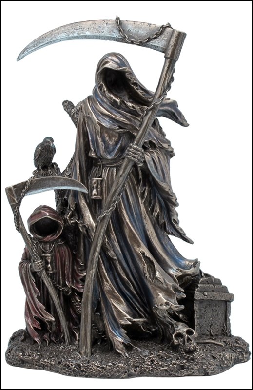 BIG & SMALL GRIM REAPERS - COLD CAST BRONZE: Big & Small Grim Reapers - Material - Cold Cast Bronze - Size - 9 1/8