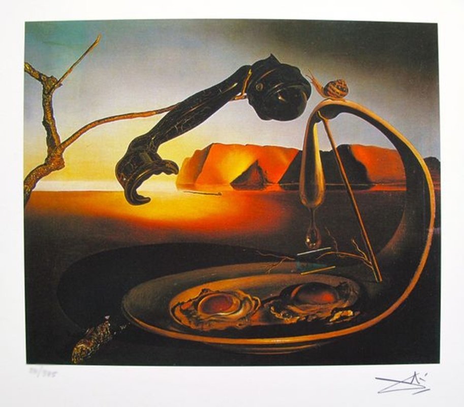 SALVADOR DALI THE SUBLIME MOMENT FACSIMILE SIGNED &: This Is A Limited Edition Giclee Titled "the Sublime Moment" By Salvador Dali. This Piece Is Facsimile Signed On The Lower Right. Pencil Numbered From An Edition Of 375. Paper Measures 11" X 12.5". Im
