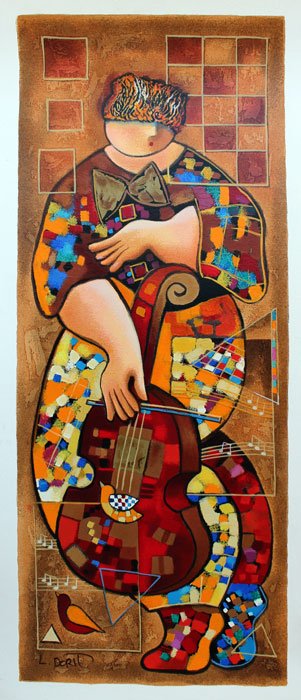 DORIT LEVI - QUIET MELODY: Artist: Dorit Levi. Title: Quiet Melody. Medium: Serigraph on Paper. Image Size: 29.5x12. Paper Size: 31x14. Limited Edition Size: PP50. __________Artist Biography: Dorit Levi has created a unique sty