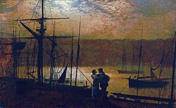 JOHN ATKINSON GRIMSHAW - OUTWARD BOUND - A VIEW OF: John Atkinson Grimshaw - Outward Bound - A View Of Whitby - 36 X 22 1/8 In. - This Giclée Print Is Gallery Stretched And Ready To Hang Or Lean Against A Wall, Or Display On An Easel. - A Giclée Prin