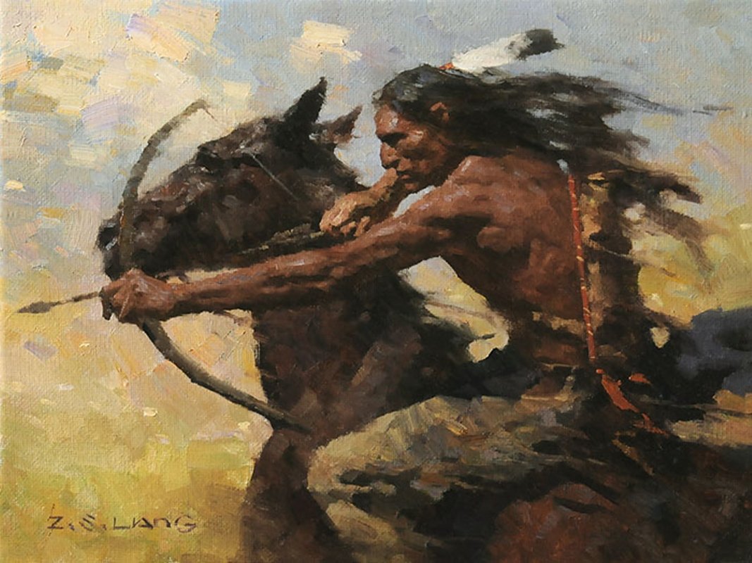 HOT CHASE - Z.S. LIANG: Hot Chase - Z.s. Liang - Hand Signed - Canvas - Edition Image Size: 12"w X 9"h. Edition Size:75 - Zhou Shu Liang continues to amaze. Always a powerhouse painter, he continues to perfect his subject an