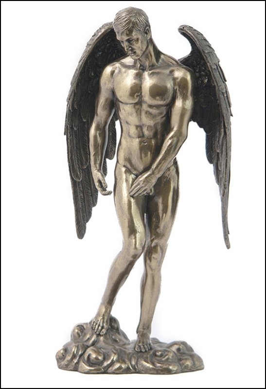 WINGED NUDE MALE STANDING - COLD CAST BRONZE: Winged Nude Male Standing - Material - Cold Cast Bronze - Size - 11 1/4