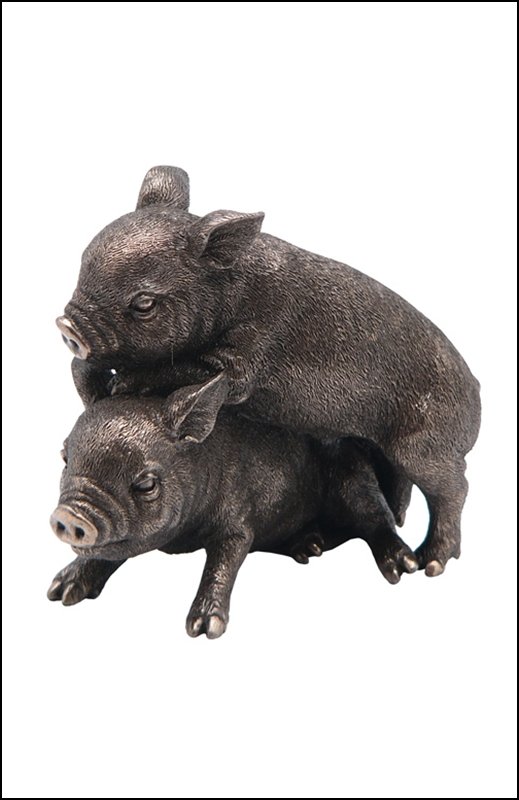MINI PIGS - COLD CAST BRONZE: Mini Pigs - Material - Cold Cast Bronze - Size - 5 1/8