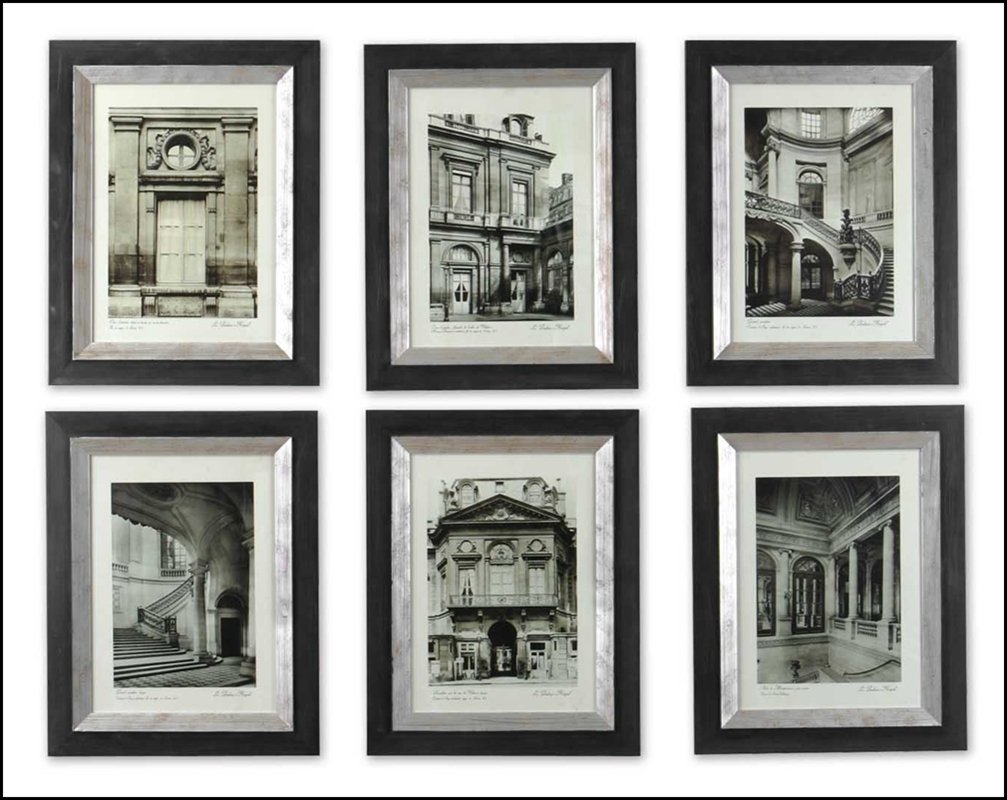 PARIS SCENE FRAMED ART SET/6: Paris Scene Framed Art Set/6 - Material: Wood & Image - Overall Depth: 1 Inches - Overall Width: 18.625 Inches - Overall Height: 23.625 Inches - Mirror/Glass Depth: 0.093 Inches - Mirror/Glass Width: 