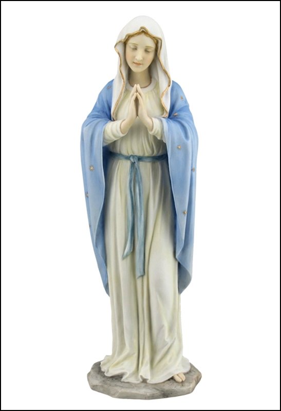 BLESSED VIRGIN MARY (LIGHT COLOR): Blessed Virgin Mary (light Color) - Material - Poly Stone - Size - (h) 11 3/4