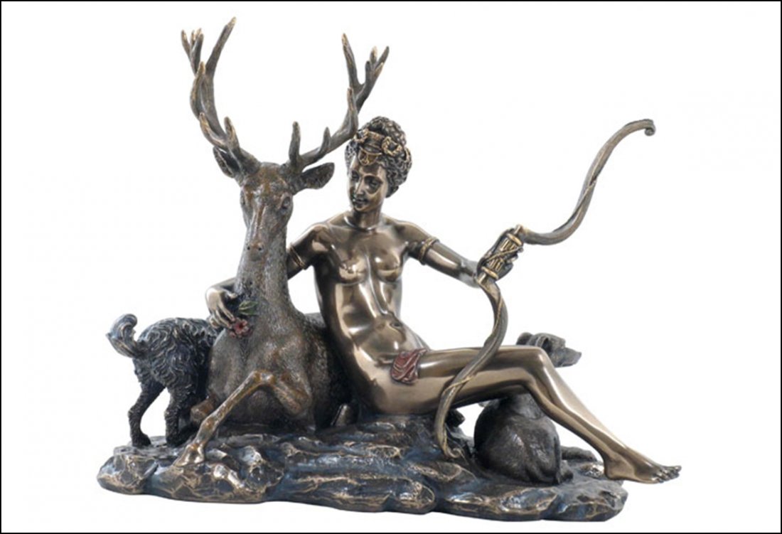 DIANA THE HUNTRESS - COLD CAST BRONZE: Diana The Huntress - Material - Cold Cast Bronze - Size - 8 1/2