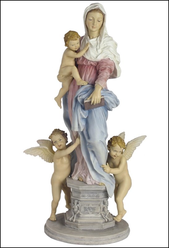 MADONNA DELLE ARPIE (LIGHT COLOR): Madonna Delle Arpie (light Color) - Material - Poly Stone - Size - (h) 14 1/4