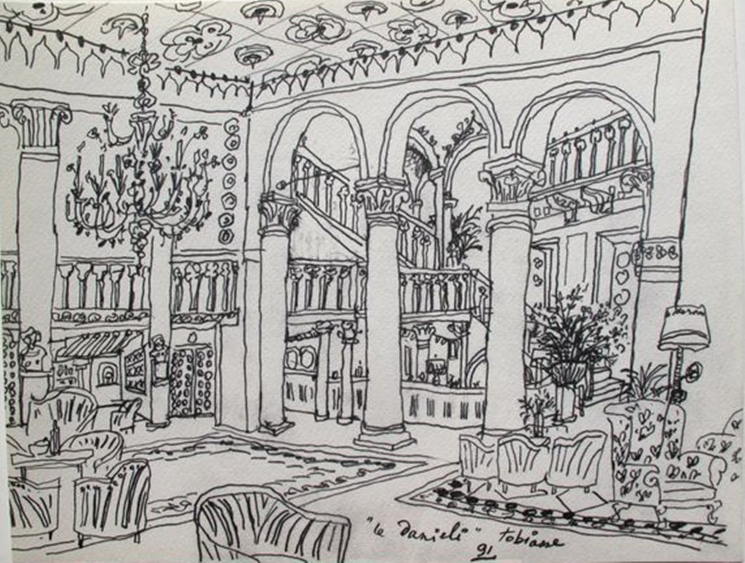 THEO TOBIASSE "LE DANIELI" FROM VENISE SUITE 1991 PLATE: This Is A Lithograph Titled "le Danieli" By Theo Tobiasse. This Piece Is Signed In The Plate. Measures 9.5" X 12". Published In 1991 From The Venise Suite. Come Unframed. In Mint Condition. Comes With