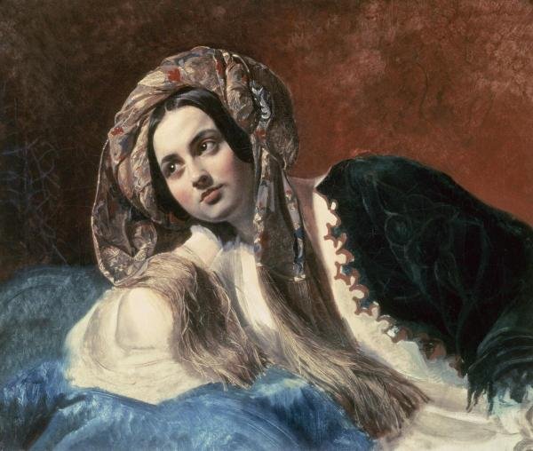 KARL PAVLOVIC BRIULLOV - TURKISH WOMAN: Karl Pavlovic Briullov - Turkish Woman - 22 X 18 5/8 In. - This Giclée Print Is Gallery Stretched And Ready To Hang Or Lean Against A Wall, Or Display On An Easel. - A Giclée Print Is The Highest Qu