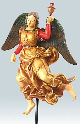 ANGEL IN GOLD FROM MOND CRUCIFIXION BY RAPHAEL: Angel In Gold From Mond Crucifixion By Raphael - Size: 4.25 In. X 1.75 In. X 5 In. Item Type: Statue Material: Resin With Hand-painted Color Details Weight (lbs): 0.6 Lbs - - These Angel Statues, Cher