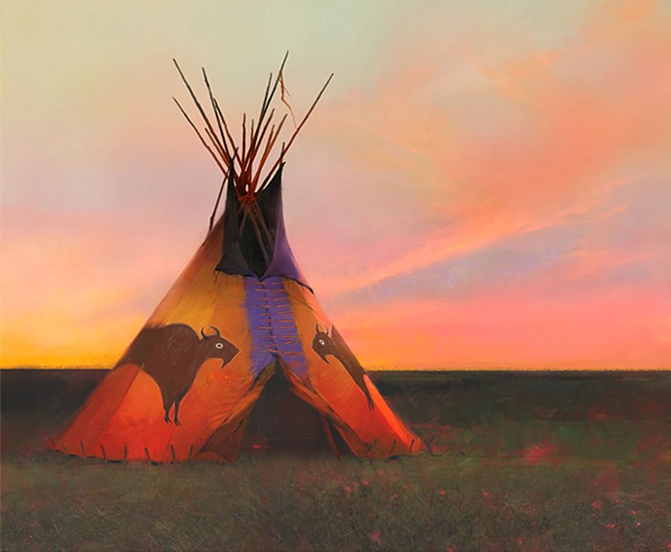 BLUE NORTHER - R. TOM GILLEON: Blue Norther - R. Tom Gilleon - Hand Signed - Limited Edition Canvas - Image Size: 24"w X 20"h. Edition Size:45 - "'A Blue Norther,'” says Tom Gilleon, “is a rapidly moving cold front that causes