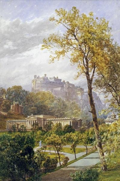 JAMES BURRELL SMITH - A VIEW OF PRINCES STREET GARDENS: James Burrell Smith - A View Of Princes Street Gardens And The National Gallery - 19 7/8 X 30 In. - This Giclée Print Is Gallery Stretched And Ready To Hang Or Lean Against A Wall, Or Display On An E