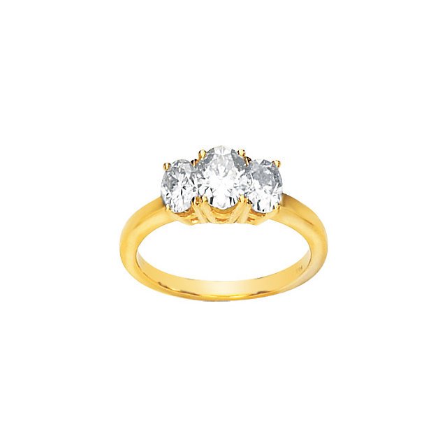 CREATED MOISSANITE 3 STONE ANNIVERSARY BAND: CREATED MOISSANITE 3 STONE ANNIVERSARY BAND - 14Kw / 2Cttw / P / Created Mois 3 St Ann Band - Weight: 2.808DWT - GramWeight: 4.37 - Ring Size: 6 - We Have Other Sizes