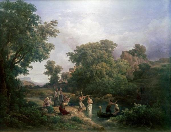 CARLOS MARKO - BAPTISM OF CHRIST: Carlos Marko - Baptism Of Christ - 30 X 23 1/4 In. - This Giclée Print Is Gallery Stretched And Ready To Hang Or Lean Against A Wall, Or Display On An Easel. - A Giclée Print Is The Highest Quality