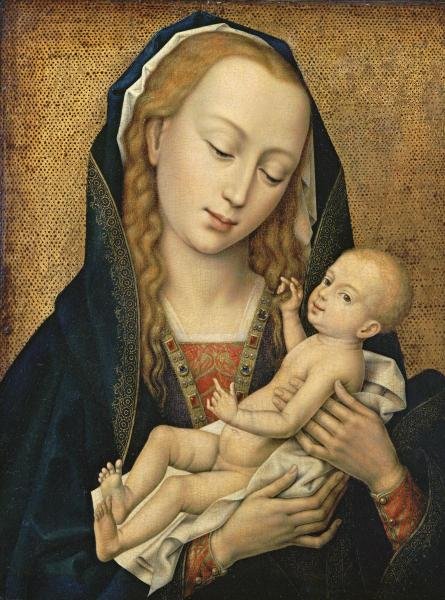ROGIER VAN DER WEYDEN - VIRGIN AND CHILD: Rogier Van Der Weyden - Virgin And Child - 26 3/4 X 36 In. - This Giclée Print Is Gallery Stretched And Ready To Hang Or Lean Against A Wall, Or Display On An Easel. - A Giclée Print Is The Highest