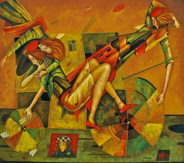 MIHAIL ALEKSANDROV REFLECTIONS HAND SIGNED LIMITED ED.: You Will Be Bidding On A Hand Signed Serigraph By Mihail Aleksandrov Titled "reflections". Giant Beautiful Art Piece On Thick Deluxe Paper. Paper Measures: 48" X 54". Image Measures 44" X 49.5". This 