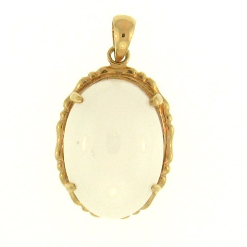 NATURAL WHITE JADE PENDANT: This Is A-one-of-a-kind - Natural White Jade Pendant - Metal: Yellow Gold Karat: 14k Stone Size: 13x18mm - This Is Guaranteed Grade A Jade (jadeite)