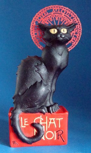 LE CHAT NOIR BLACK CAT STATUE BY STEINLEN: Le Chat Noir Black Cat Statue By Steinlen - Size: 8"h X 3.5"w X 1.25"d Item Type: Steinlen Cat Statue Material: Resin With Hand-painted Color Details Weight (lbs): 1.6 - - Poster For La Tournee Du Cha
