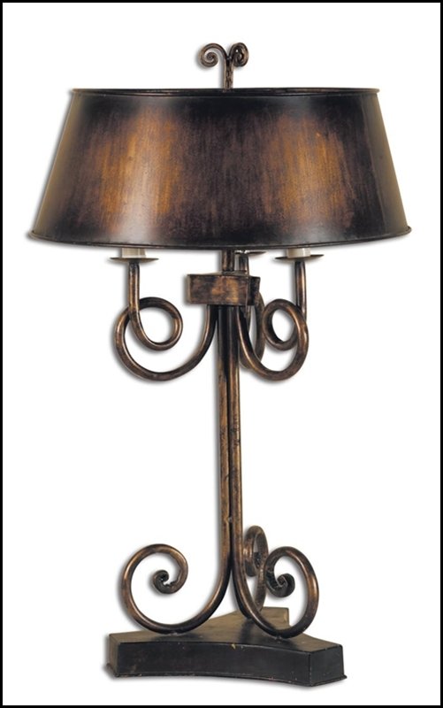 SKYLER ANTIQUE GOLD TABLE LAMP: Skyler Antique Gold Table Lamp - Voltage: 110 - Material: Metal - Overall Depth: 21 Inches - Overall Width: 21 Inches - Overall Height: 34.75 Inches - Weight: 13 Lbs. - Description: This Lamp Has A He